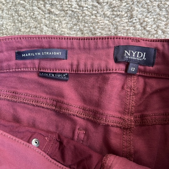 NYDJ Marilyn Straight dusty rose husk denim jean pants size 12 zip up - Picture 5 of 7